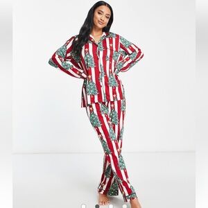 FAMILY BUNDLE **** 4 total
Festive Red and Green Striped Pajama Set